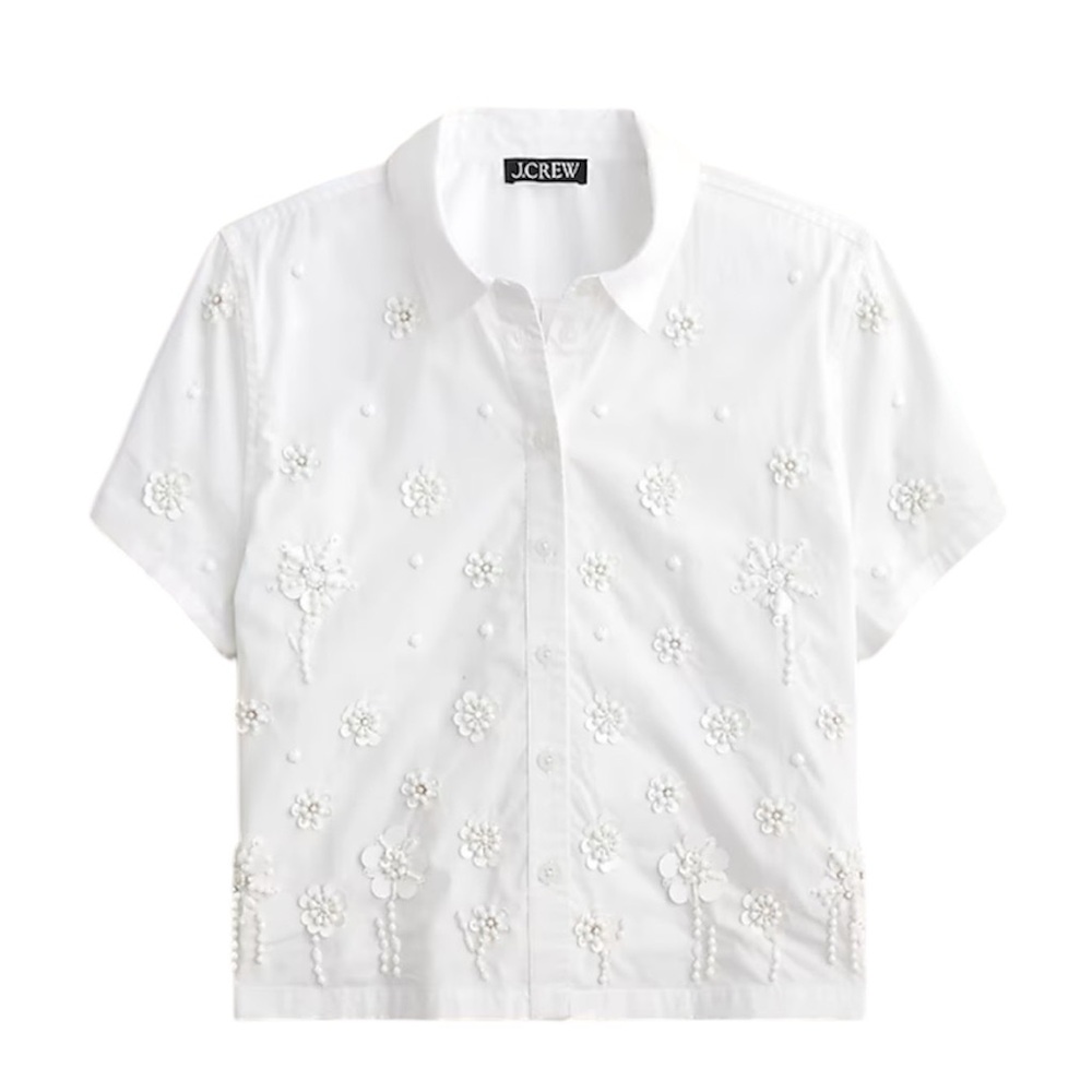 J.Crew Collection embellished button-up shirt